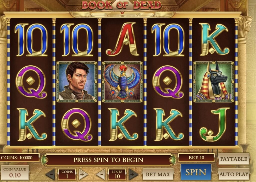 JoyCasino online casino'da Book of Dead slot makinesi